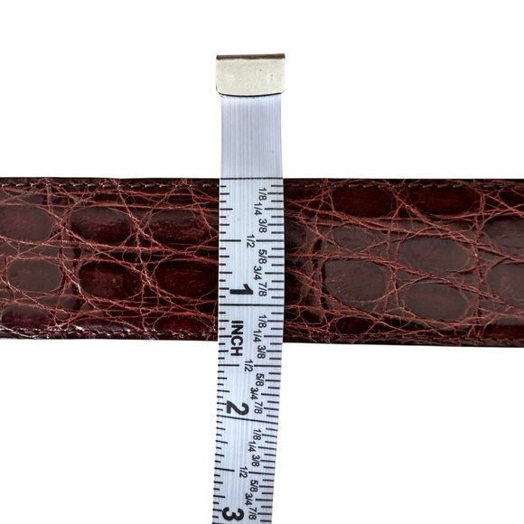 Negri Firenze Men's Cognac Brown Alligator Dress Belt Italian Size 95/110 - Picture 6 of 11